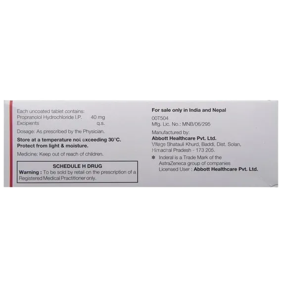 inderal 40mg tablet 15's